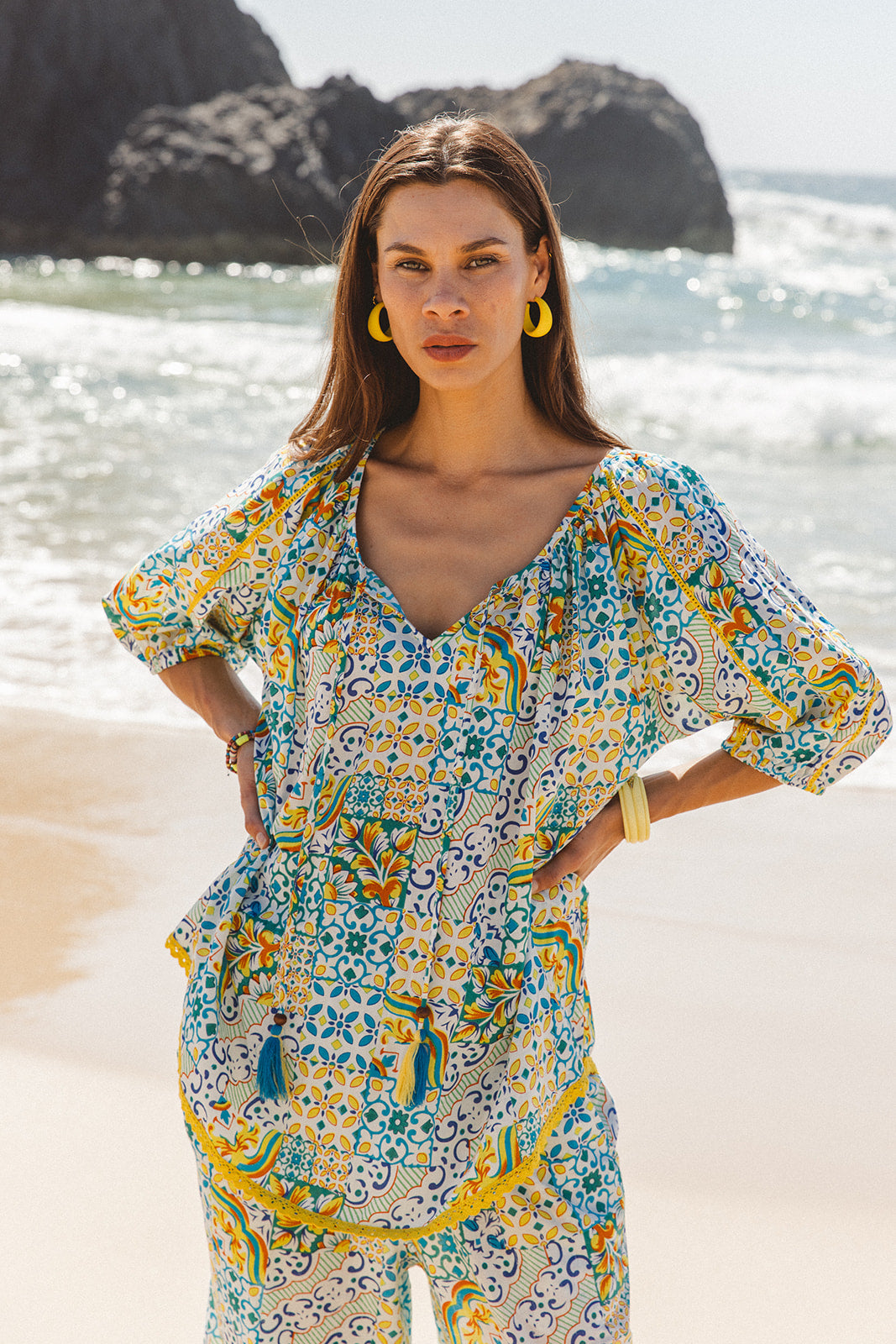Sydney Top - Dolce Amalfi Patch Print