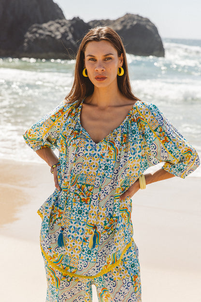 Sydney Top - Dolce Amalfi Patch Print
