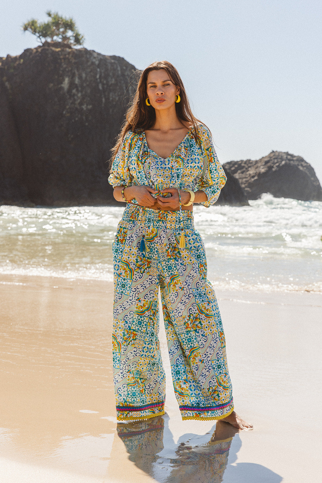 Palmas Pants - Dolce Amalfi Patch Print