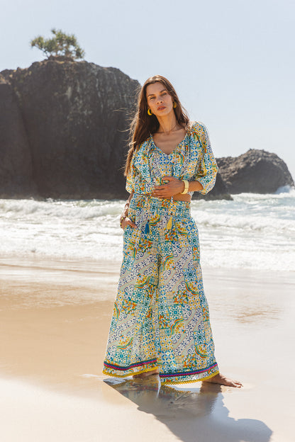 Palmas Pants - Dolce Amalfi Patch Print