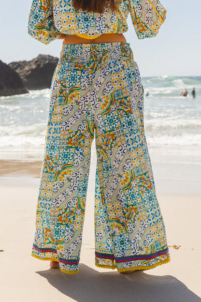 Palmas Pants - Dolce Amalfi Patch Print