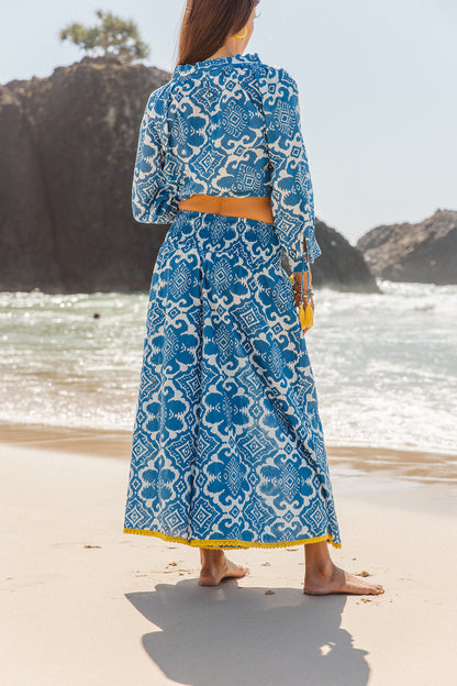 Santorini Top - Amalfi Print