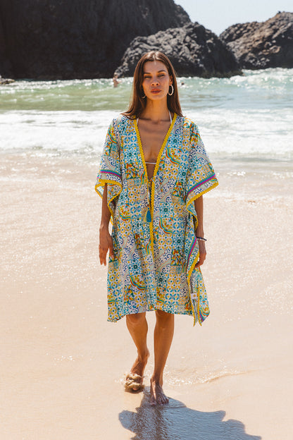 Fortuna Kaftan - Dolce Amalfi Patch Print