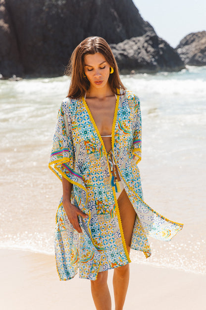 Fortuna Kaftan - Dolce Amalfi Patch Print