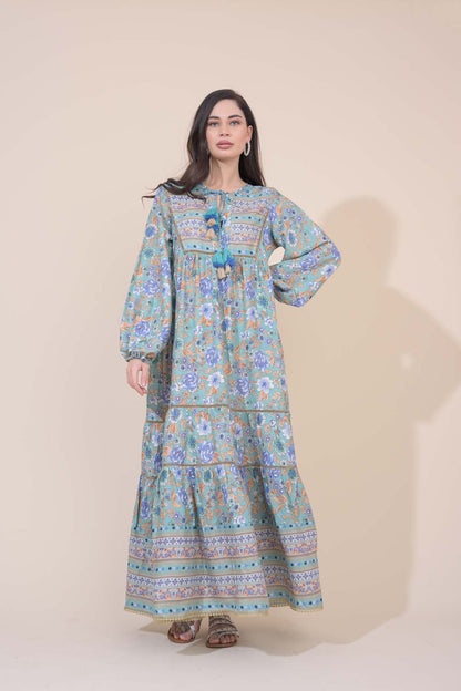 Boho Maxi Dress - Florence Teal