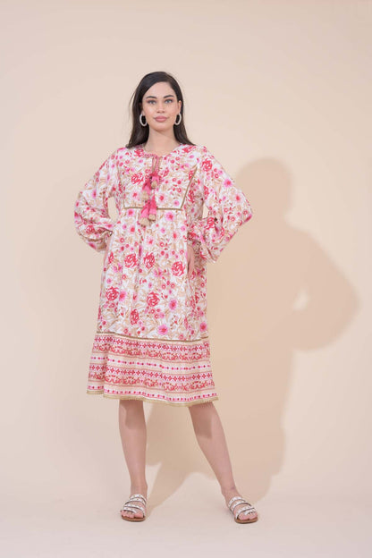Boho Midi Dress - Florence Pink