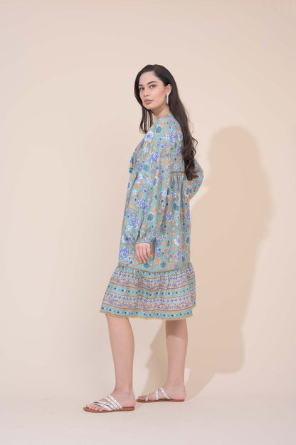 Boho Midi Dress - Florence Teal