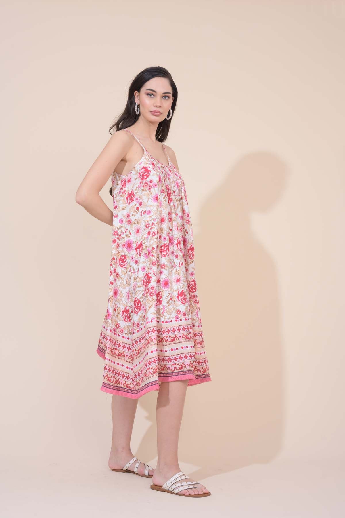 Carissa Midi Dress  - Florence Pink