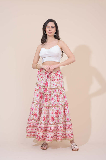Diva Long Skirt - Florence Pink